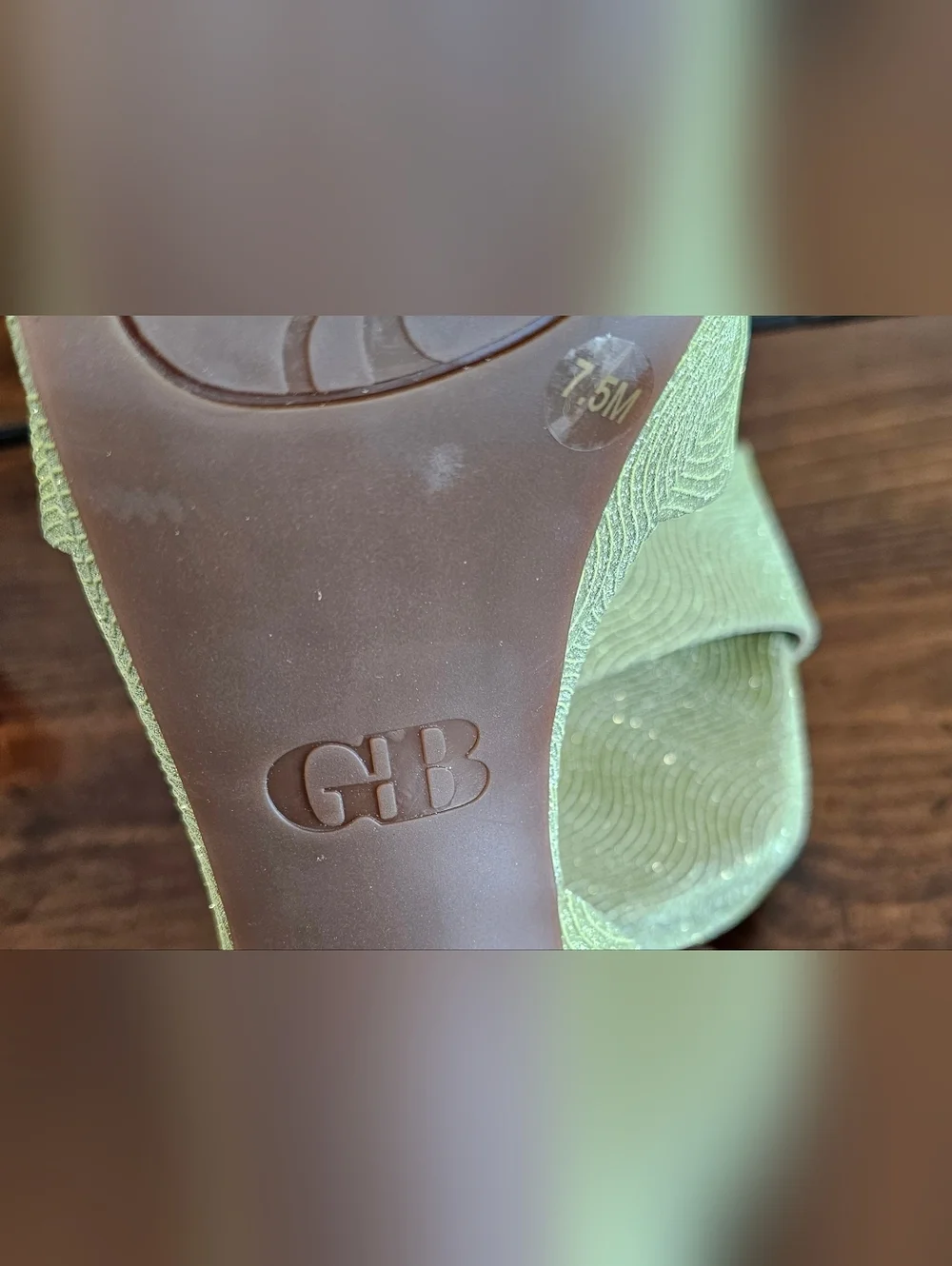 Gianni Bini Glitter Metallic Lime Green Platform Heels/Sandals Women's Size 7.5